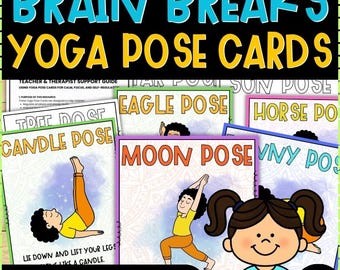 Brain Break Yoga Pose Cards | Calming Strategies Visuals Posters | SEL Self Regulation Movement | PreK Elementary OT No Prep PDF Printable