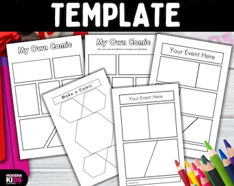 Blank Comic Strip Templates 15 Designs | Comic Book Graphic Novel Paper | Creative Writing Storyboard | Kids Classroom PDF PNG Printable