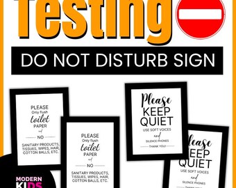 Do Not Disturb Testing Sign Printable | 8x10 5x7 Testing in Progress Sign | Classroom Door Sign | Teacher Assessment  PDF Instant Download