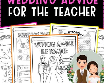 Wedding Advice for Teacher Activity Pack | Student Class Gift, Coloring, Word Search (Printable)