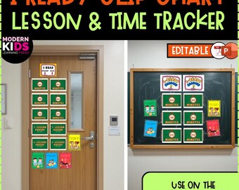 Editable Lesson Time Tracker Clip Chart | Student Progress Monitoring Display | Math Intervention | Classroom Management PowerPoint PDF