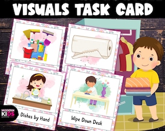 Editable Cleaning Up Routine Visual Schedule | Autism Visual Cards | Nonverbal SPED Life Skills
