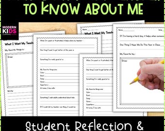 What I Want My Teacher to Know About Me | Back to School Student Reflection | SEL Transition Activity | Special Ed IEP All Grades No Prep