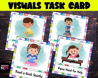 Editable Independent Work Visual Schedule Cards | Autism Visual Supports | SPED Classroom Routine Cards