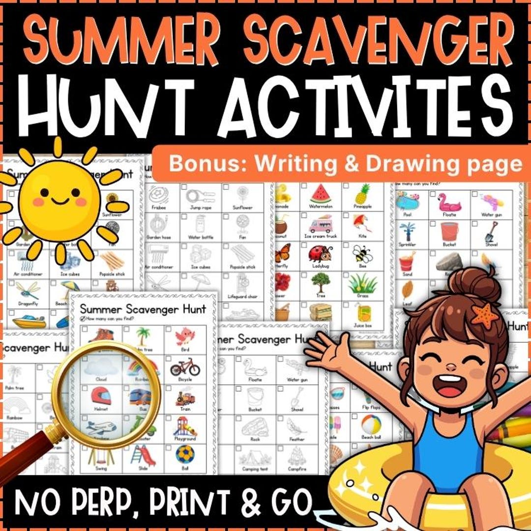 Summer Scavenger Hunt Nature Walk | End of Year Outdoor Science ...