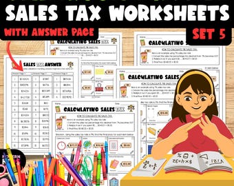 Sales Tax Worksheets Classroom Supplies | Functional Math Life Skills (Set 5) Real World Percent Money Math | Middle High School No Prep PDF