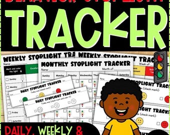 Stoplight Behavior Tracker | Daily Weekly Monthly Reflection Sheets | SPED Classroom Management | Self Contained Middle School SEL No Prep
