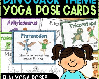 Dinosaur Yoga Pose Cards for Kids | Calming Strategies, Mindfulness Activity (PreK-1st)
