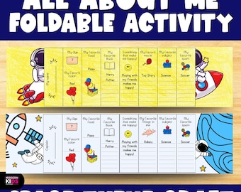 All About Me Space Foldable Craft | Back to School Activity | Getting to Know You Space Theme PreK Elementary Writing No Prep PDF PowerPoint