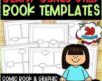 Blank Comic Strip Templates | 20 Comic Book Graphic Novel Paper Designs | Creative Writing Storyboard | Kids Adults Classroom Printable PDF