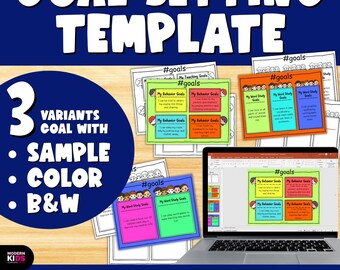 Editable Goal Setting Templates | Back to School Student Learning Goals | Academic & Personal Goal Tracker