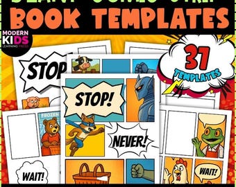 Blank Comic Strip Templates 37 Designs | Graphic Novel Writing Paper | Creative Writing Visual Storytelling | Elementary High School PDF PNG