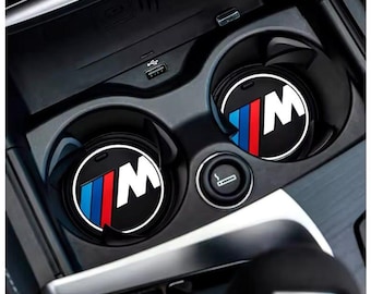 Alfombrillas antideslizantes para portavasos BMW M Performance de 66 mm – Juego de 2 unidades para el interior del coche.