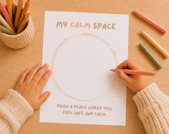 My Calm Space Printable for Kids | Emotional Regulation Worksheet | Calm Corner Activity | Anxiety Support | Therapy & School Printable