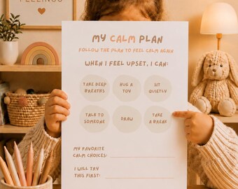 My Calm Plan Printable for Kids | Emotional Regulation Worksheet | Calm Corner Printable | Coping Skills Activity | SEL Printable