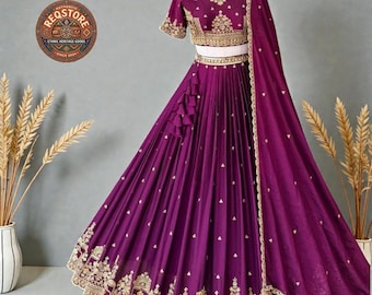 Handcrafted Beads Lehenga, Ethnic Silk Choli, Wedding Wear, Indian Lengha, Bridesmaids