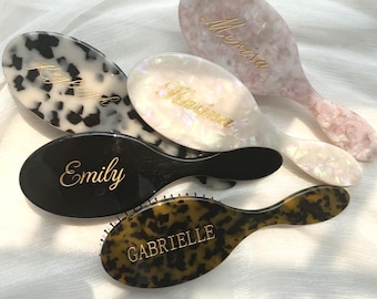 Cepillo de pelo de acetato personalizado, peine para peinar con nombre grabado a medida, regalo para ella, regalo para damas de honor