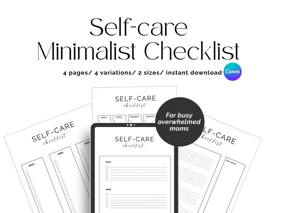 Self Care Checklist for Busy Overwhelmed Moms (digital Download) - Etsy