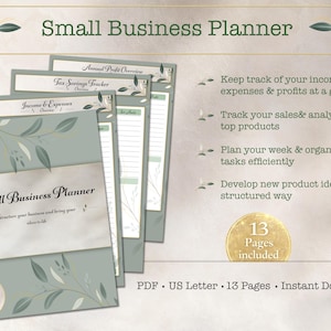 Small Business Planner Printable / Business Finance Tracker / Income & Expense Tracker / Sales Tracker / Digital Download / US Letter