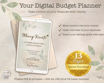 Budget Planner Printable / Income & Expense Tracker / Money Organizer / Finance Planner PDF / A4 A5 US Letter / Fillable PDF