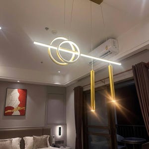 Modern Geometric LED Pendant Light luxury - Minimalist Linear Chandelier for Dining Room, Kitchen , ,Bedroom