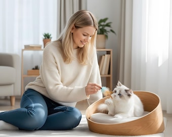 Nido para mascotas de madera maciza – Sofá cama lavable para mascotas