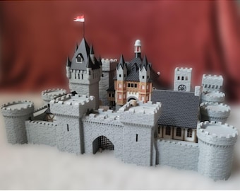Château médiéval 3MF - Château de table fantastique modèle 3D