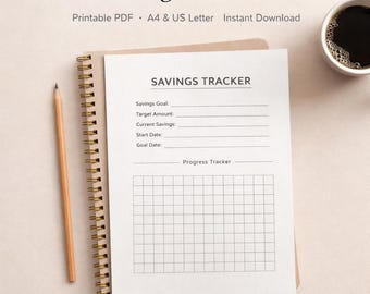 Savings Tracker Printable, Money Saving Tracker PDF, Savings Goal Planner, Budget Planner for Beginners, Instant Download
