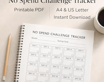 No Spend Challenge Printable, No Spend Tracker PDF, Savings Challenge Planner, Budget Planner Printable, Instant Download