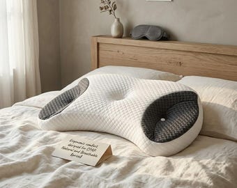 CPAP Pillow for Side Sleepers, Memory Foam Cervical Pillow for Neck Pain, Universal Mask Compatibility, Adjustable Height Sleep Apnea Gift