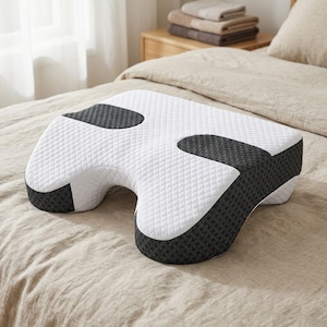 Ergonomic Side Sleeper Pillow with Arm Tunnel, Cooling Memory Foam Cervical Pillow for Neck Support, Gift for Better Sleep, CPAP Friendly