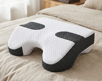 Ergonomic Side Sleeper Pillow with Arm Tunnel, Cooling Memory Foam Cervical Pillow for Neck Support, Gift for Better Sleep, CPAP Friendly