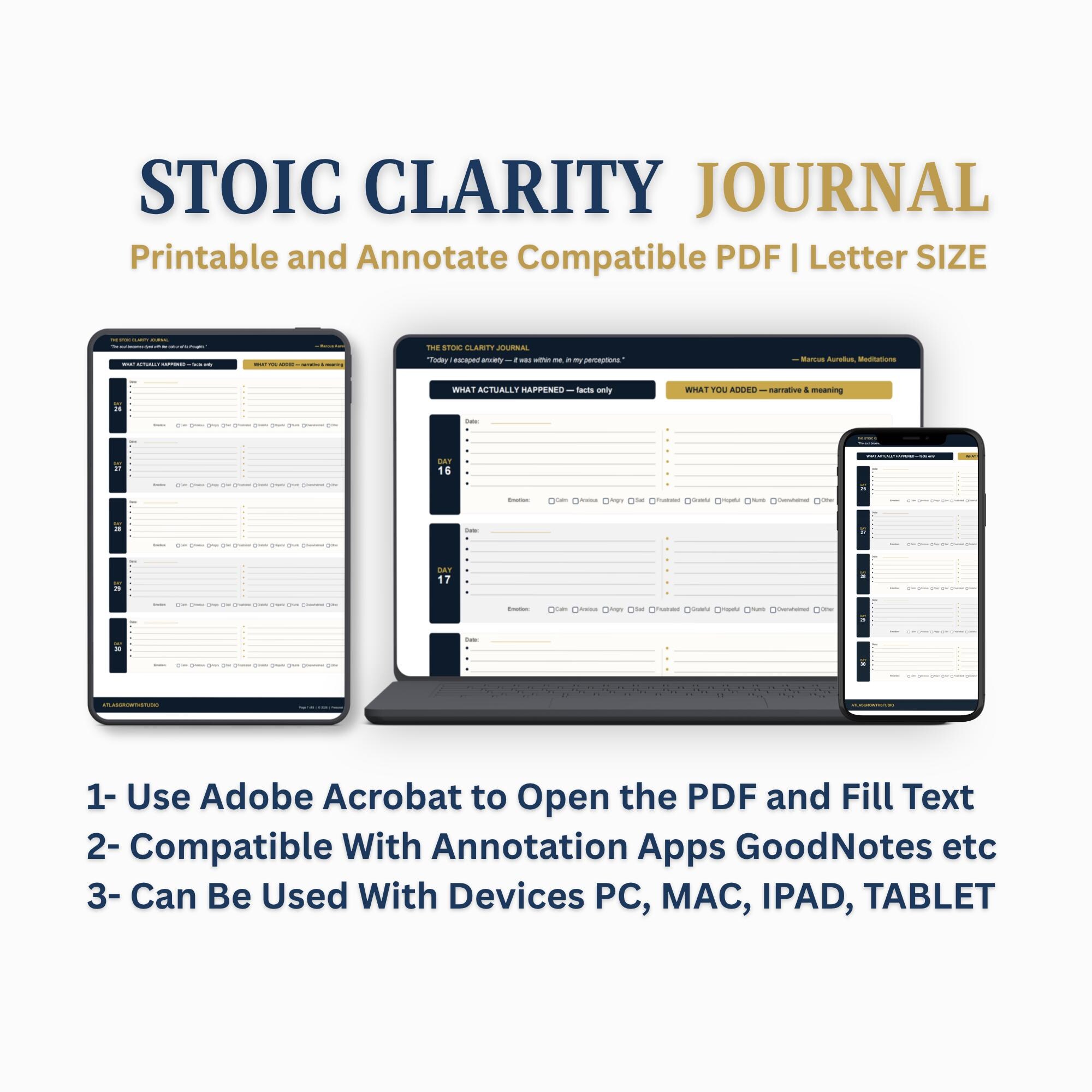 Marcus Asmr Worksheets.pdf Stoic Journal Printable PDF | 31 Day Perception Log | Marcus Aurelius ...
