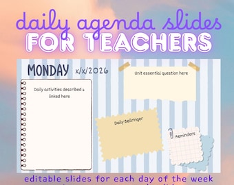 Teacher Daily Weekly Agenda Slides