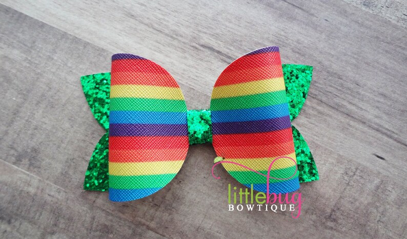 rainbow baby bow