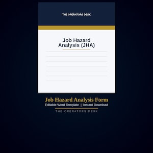 Modulo di analisi dei rischi lavorativi / Modello JHA / Pianificazione della sicurezza delle attività / Modello Word modificabile