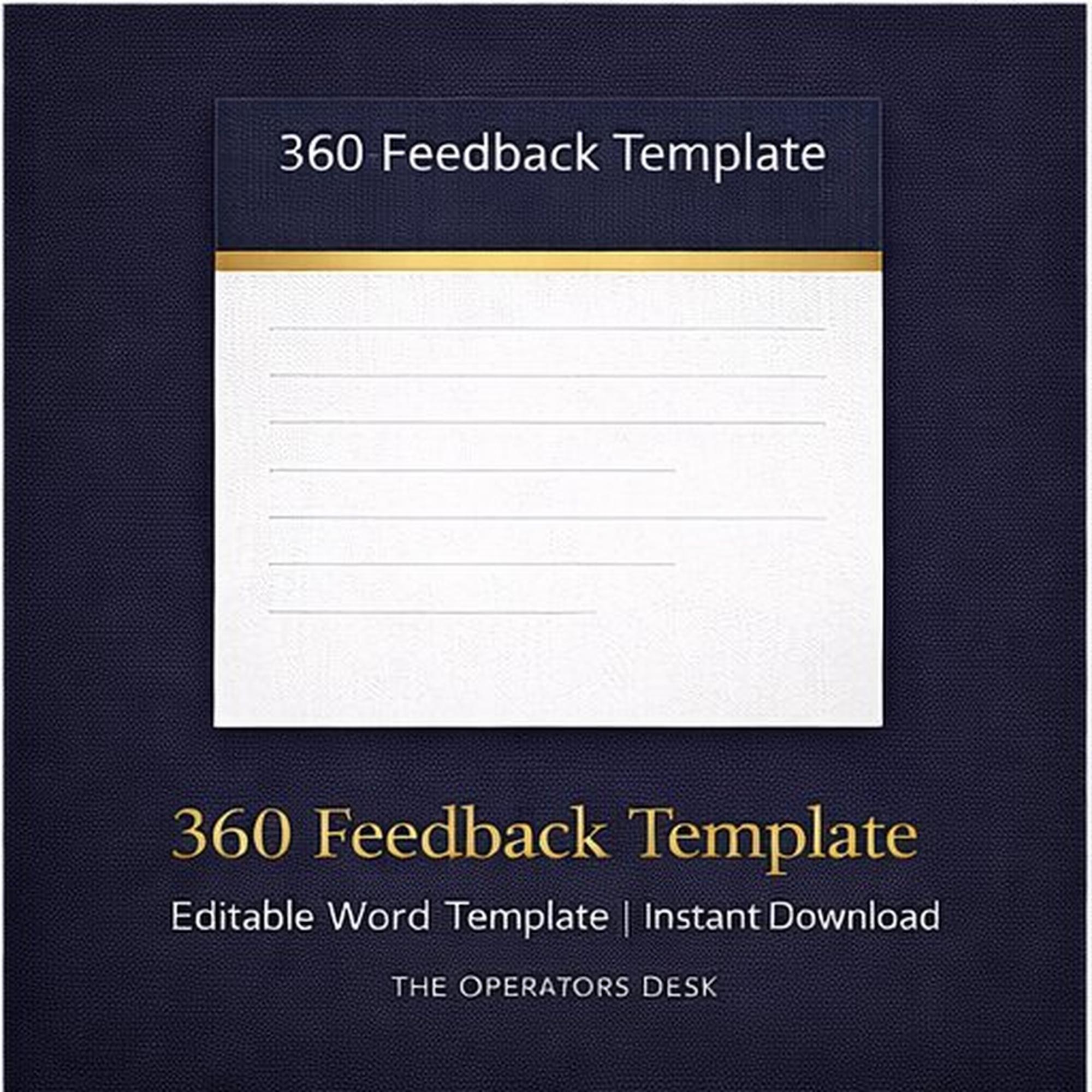 360 Feedback Template | Peer & Upward Feedback | Editable Word Document ...