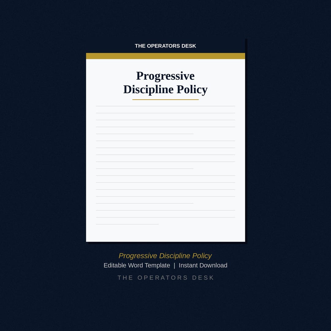 Progressive Discipline Policy Template | Editable Word Document | Small ...