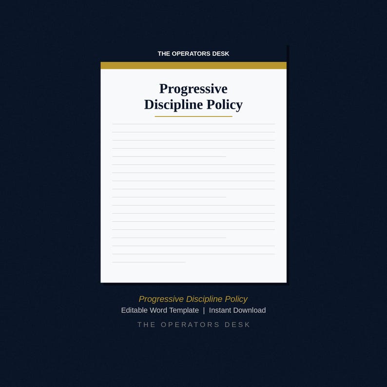 Progressive Discipline Policy Template | Editable Word Document | Small ...