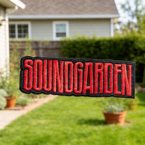 Soundgarden Band Patch | Red Black Logo Embroidered Sew-on Iron-on (12cm x 4cm)