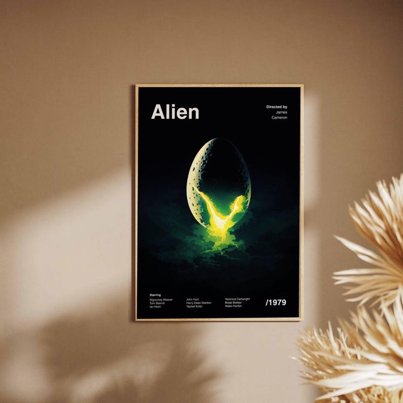 Alien Minimalist Movie Poster | Modern Cinema Print | Living Room Wall ...
