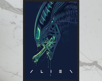 Alien Film Wand Kunst-POSTER oder CANVAS Wand Kunst, Einzigartige Wand Dekoration, Dekoration