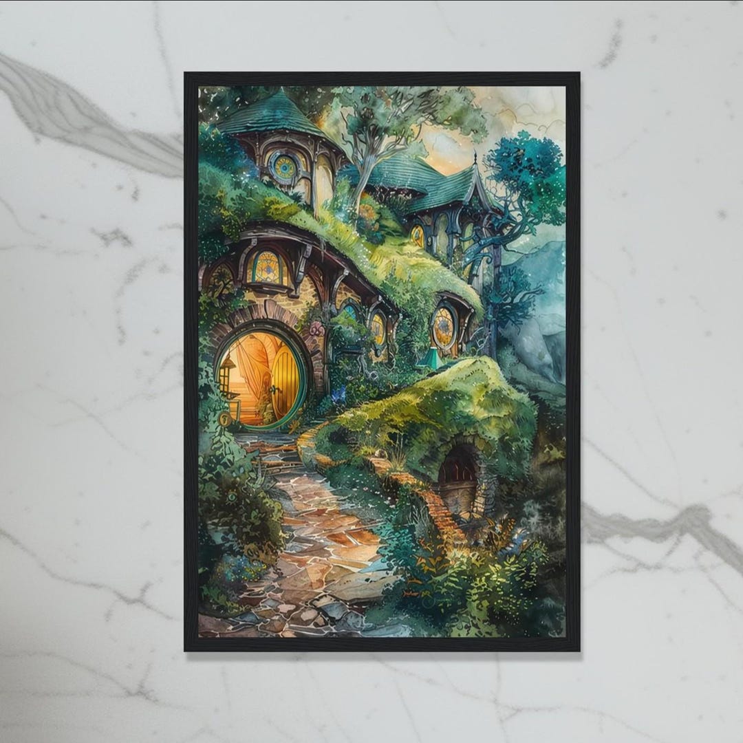 The Shire inspired Watercolour Art | Lord of the Rings Wall Art-poster ...