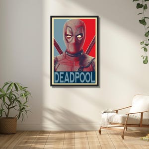 Deadpool-inspirerad väggkonst - POSTER eller CANVAS Väggkonst, Unik väggdekor, Heminredning, Nörddekor bild 4
