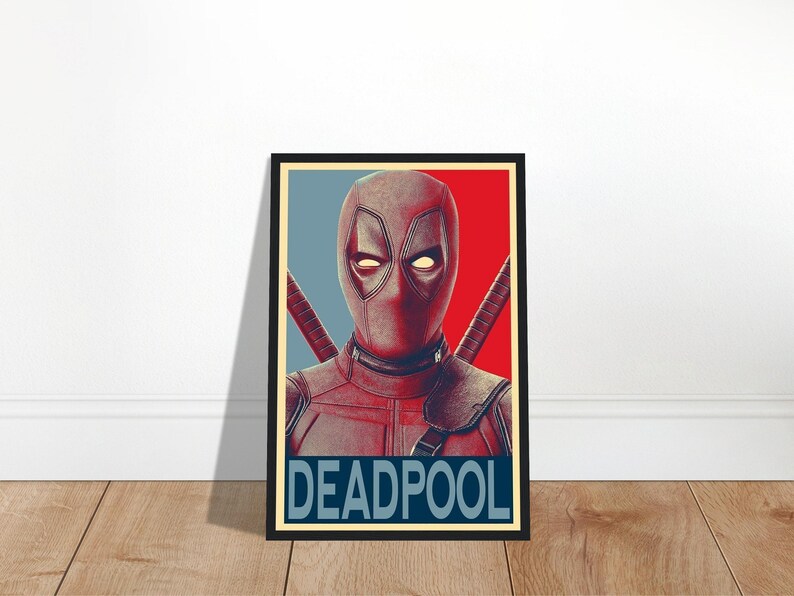 Deadpool-inspirerad väggkonst - POSTER eller CANVAS Väggkonst, Unik väggdekor, Heminredning, Nörddekor bild 5