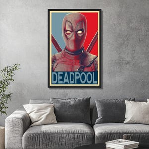 Deadpool-inspirerad väggkonst - POSTER eller CANVAS Väggkonst, Unik väggdekor, Heminredning, Nörddekor bild 2
