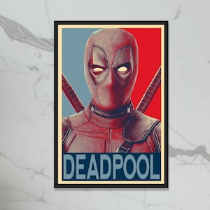 Deadpool-inspirerad väggkonst - POSTER eller CANVAS Väggkonst, Unik väggdekor, Heminredning, Nörddekor bild 1