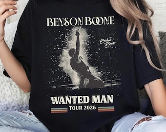 Retro Benson Boone Wanted Man Tour 2026 PNG Digital Download
