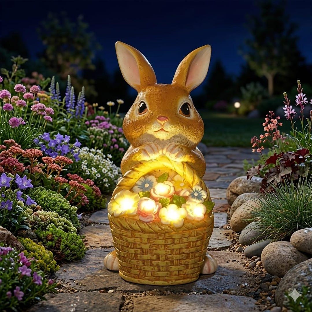 Rabbit Planter Pot, Bunny Garden Decor, Outdoor Animal Flower Pot, Cute ...