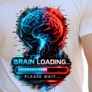 Funny Brain Loading Please Wait T-Shirt, Programmer Geek Humor Tee, Introvert Sarcastic Shirt, Coding Nerd Gift for Him Her